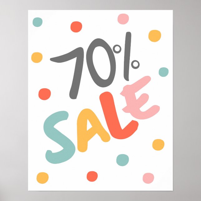 Sale Sign, 70% Off, Clearance Sale, Close out Sale Poster (Front)