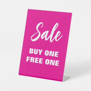 Sale Sign, Buy One Free One Sign, Pink Sale Sign