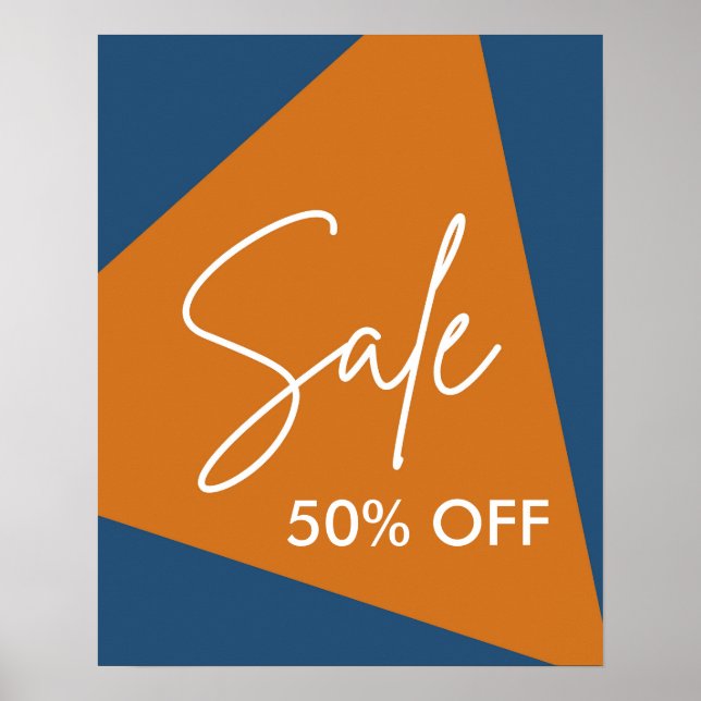Sale Sign, Editable Boutique Sale Sign, Blue Poster (Front)