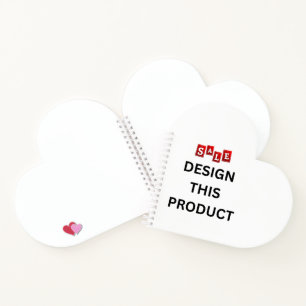 SALE! Spiral Notebook Heart - White Spiral - Blank