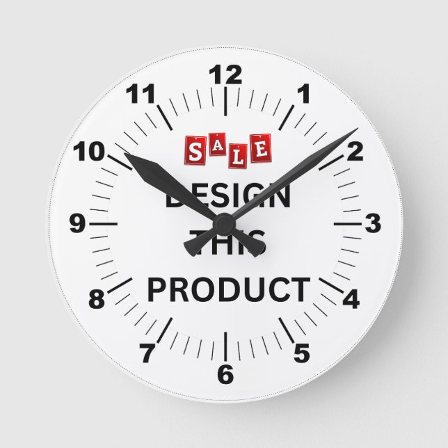 SALE! Wall Clock, 8" Round Acrylic Clock (Front)