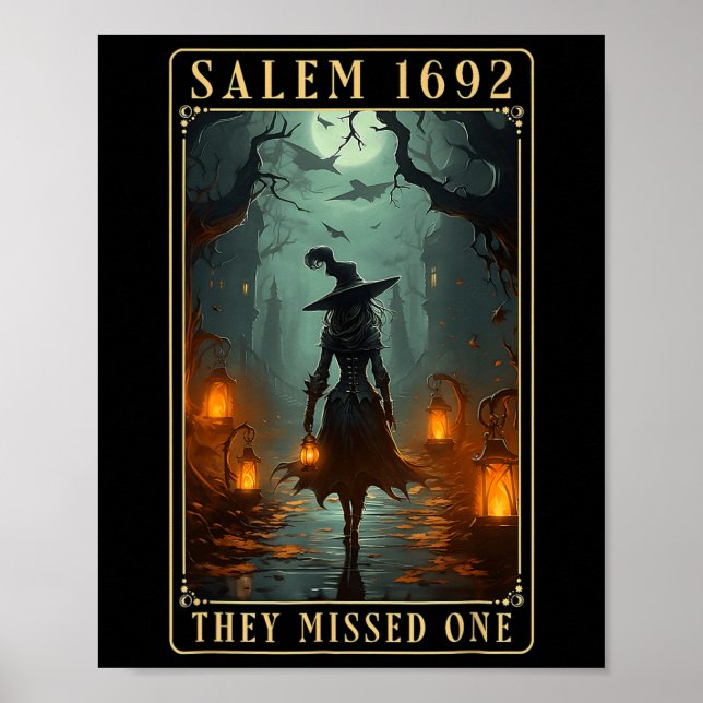Salem 1692 They Missed One Halloween Witch  Poster (Front)