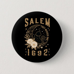 Salem 1692 They Missed One Witch Trial Black Cat M 6 Cm Round Badge