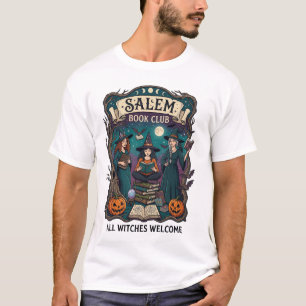 Salem Book Club All Witches Welcome Halloween Pump T-Shirt