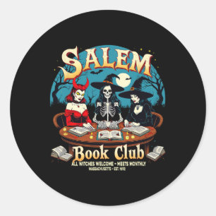 Salem Book Club Witches Gothic Halloween Read  Classic Round Sticker