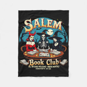 Salem Book Club Witches Gothic Halloween Read Fleece Blanket