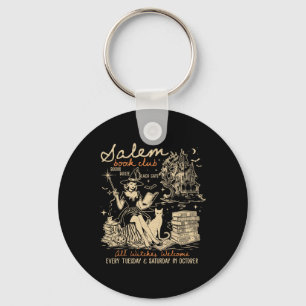 Salem Book Club Witches Witchy Witch Spooky Season Key Ring