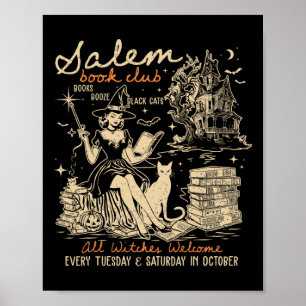 Salem Book Club Witches Witchy Witch Spooky Season Poster