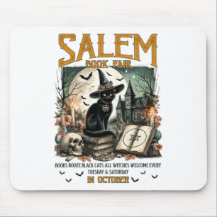 Salem Book Fair Funny Bookish Halloween Spooky Rea Mouse Pad