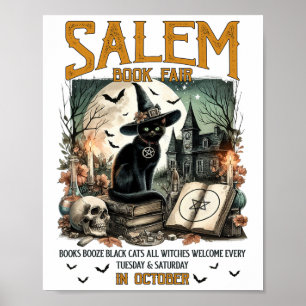 Salem Book Fair Funny Bookish Halloween Spooky Rea Poster