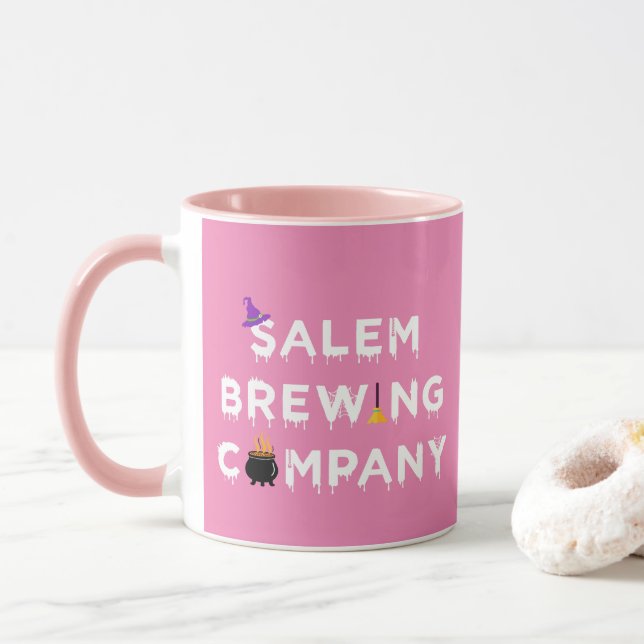 Salem Brewing Company White  Mug (With Donut)