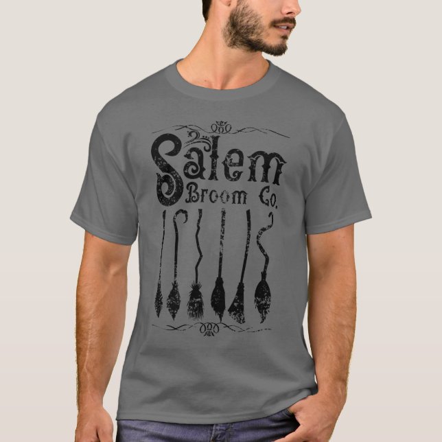 Salem Broom Co Halloween Witch Salem Broom Company T-Shirt (Front)