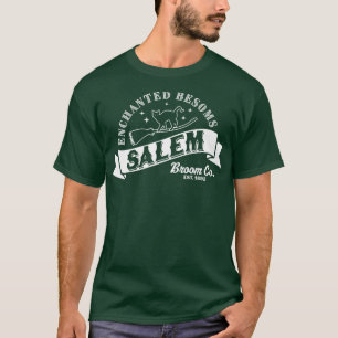 Salem Broom Company Est 1692 Halloween Witch Black T-Shirt