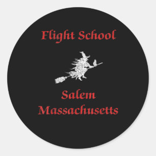 Salem Flight School Halloween Witch Apparel Gift Classic Round Sticker