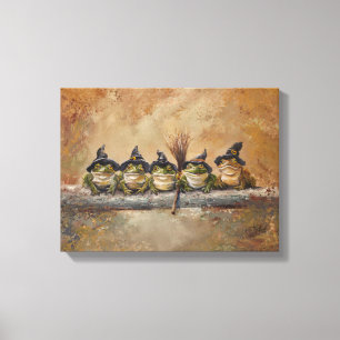 Salem Frogs Hand painted Canvas Print