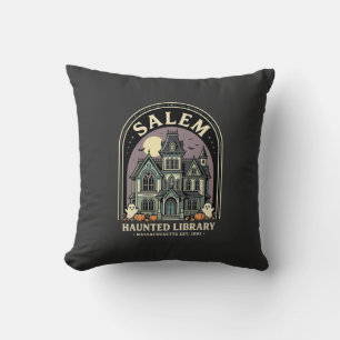 Salem Haunted Library Halloween Design_1 Cushion
