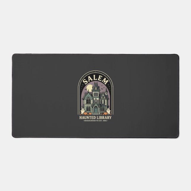 Salem Haunted Library Halloween Design_1 Desk Mat (Front)
