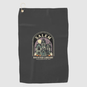 Salem Haunted Library Halloween Design_1 Golf Towel
