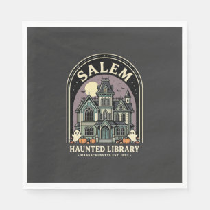 Salem Haunted Library Halloween Design_1 Napkin
