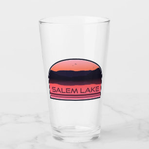 Salem Lake North Carolina Red Sunrise Glass