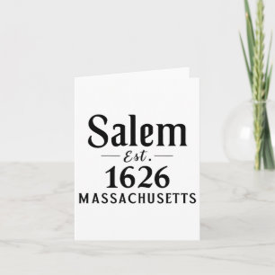 Salem Machusettes Est. 1626 Halloween Fall Autumn  Card