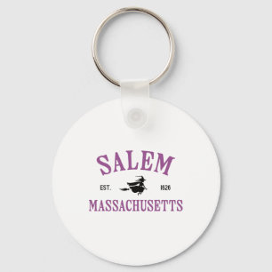 Salem Machusetts Witch Flying Broomstick Halloween Key Ring