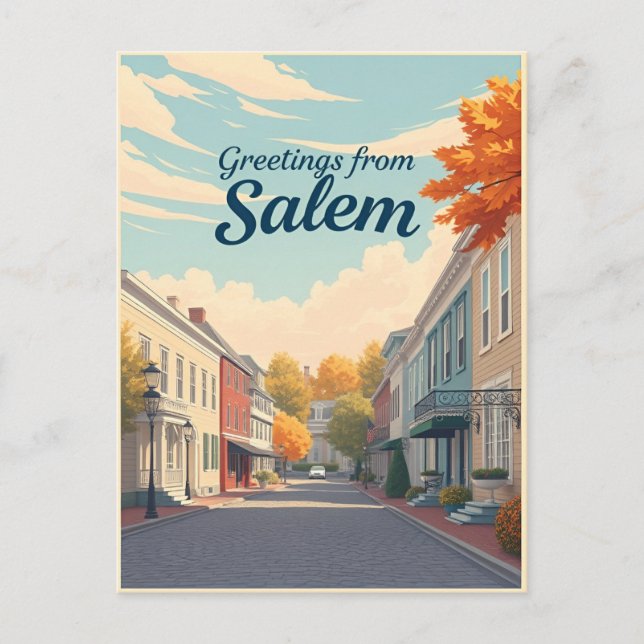 Salem Massachusetts  Historic Architecture Vintage Postcard (Front)