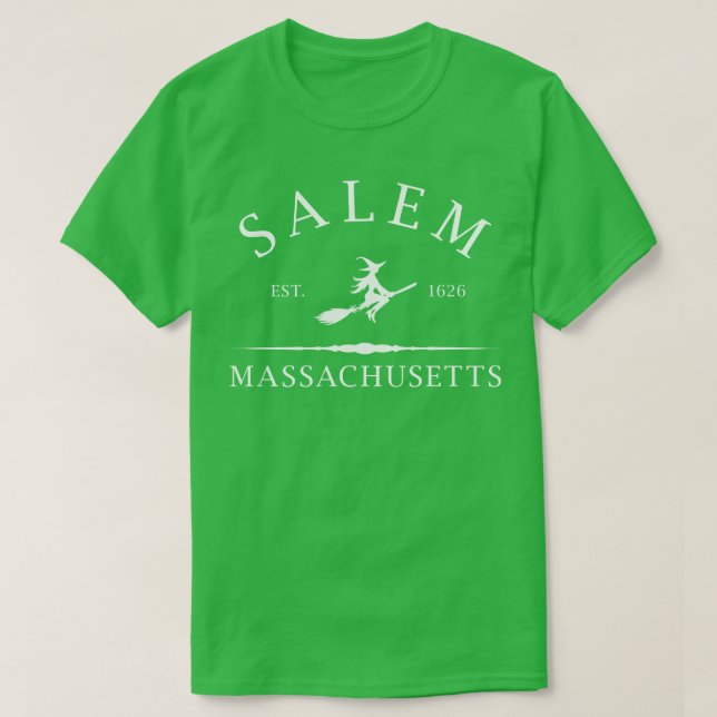 Salem Massachusetts Witch Halloween T-Shirt (Design Front)
