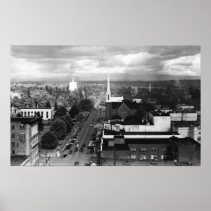 Salem, OR Town View from Air Photograph Poster