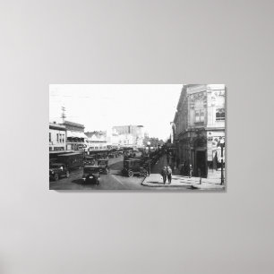 Salem, OR Town View on State Street Photograph Canvas Print