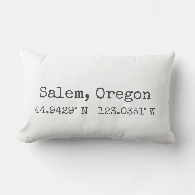 Salem, Oregon Coordinates Lumbar Pillow (Front)