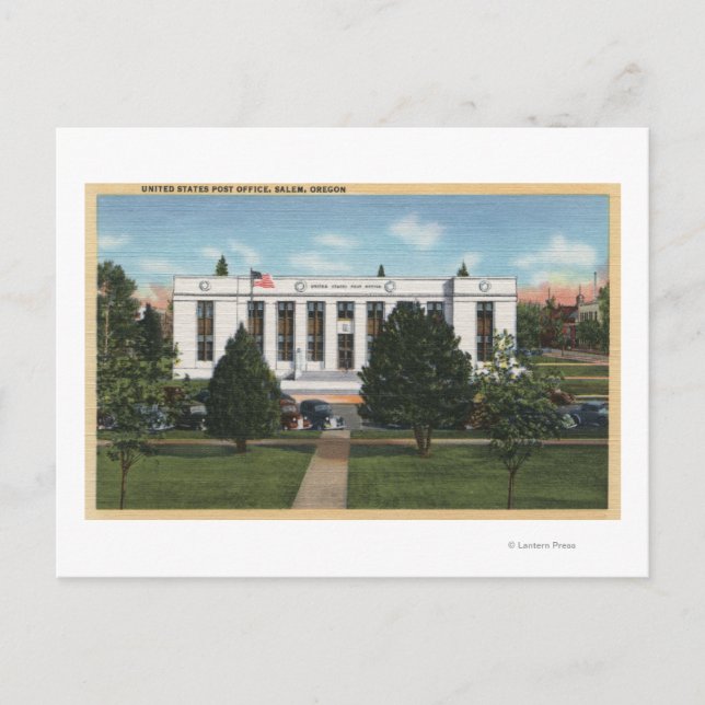 Salem, OregonPost Office ViewSalem, OR Postcard (Front)