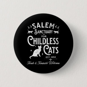 Salem Sanctuary Childless Cat Vintage Witchy Femin 6 Cm Round Badge
