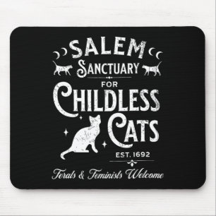 Salem Sanctuary Childless Cat Vintage Witchy Femin Mouse Pad