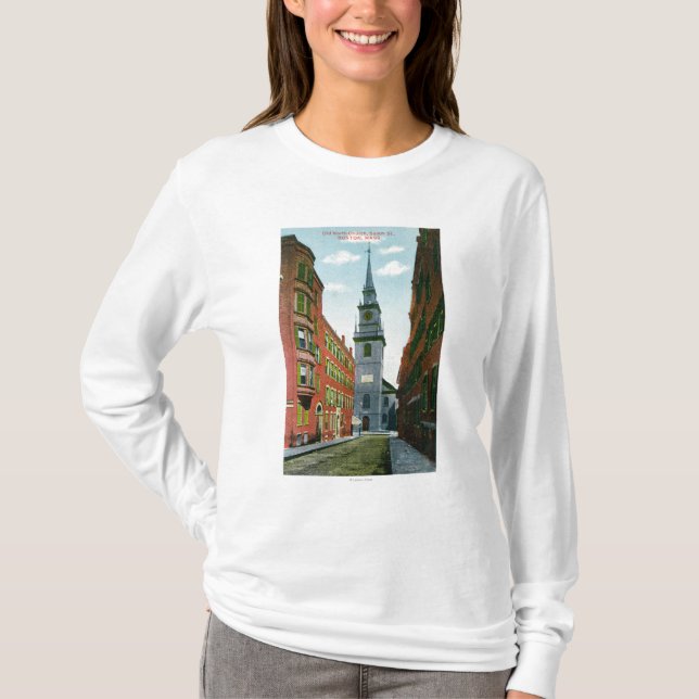 Salem Street View of Old North Church Bldg # 2 T-Shirt (Front)