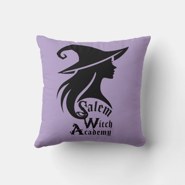 Salem Witch Academy Halloween Wiccan Witches Cushion (Back)