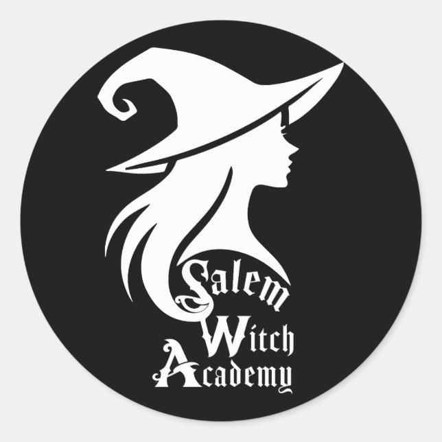 Salem Witch Academy Wiccan Witches Halloween Party Classic Round Sticker (Front)