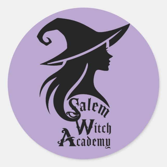 Salem Witch Academy Wiccan Witches Halloween Party Classic Round Sticker (Front)