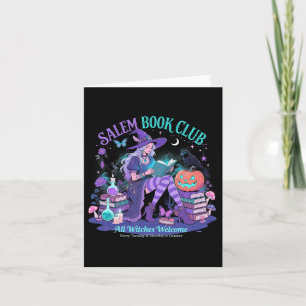 Salem Witch Book Club Halloween Reading Book Lover Card