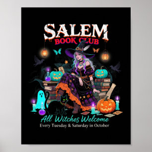 Salem Witch Book Club Halloween Reading Book Lover Poster