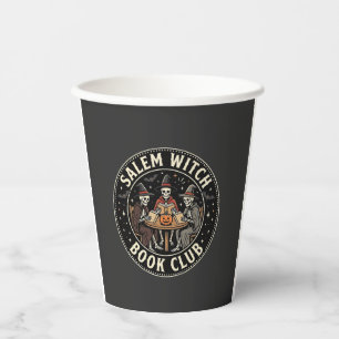 Salem Witch Book Club Halloween Skeleton Design_1 Paper Cups