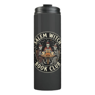 Salem Witch Book Club Halloween Skeleton Design_1 Thermal Tumbler