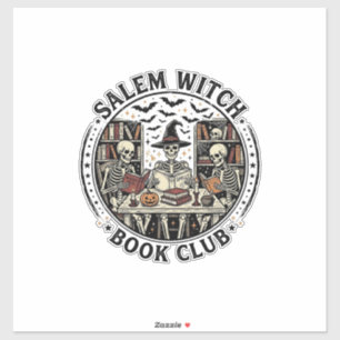 Salem Witch Book Club Vintage Skeleton Halloween S
