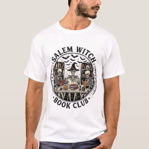 Salem Witch Book Club Vintage Skeleton Halloween S T-Shirt