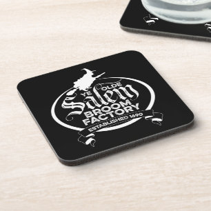 Salem Witch Broom Factory – funny vintage gothic Coaster