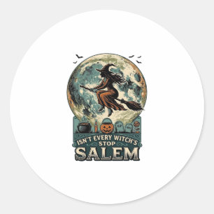 Salem Witch Shirt Vintage Engraving Spooky Humour  Classic Round Sticker