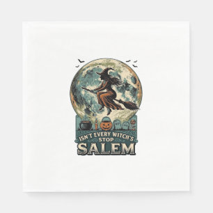 Salem Witch Shirt Vintage Engraving Spooky Humour  Napkin