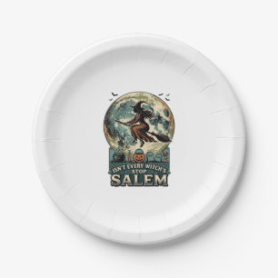 Salem Witch Shirt Vintage Engraving Spooky Humour  Paper Plate