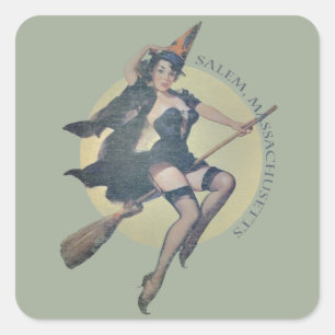 Salem Witch Square Sticker