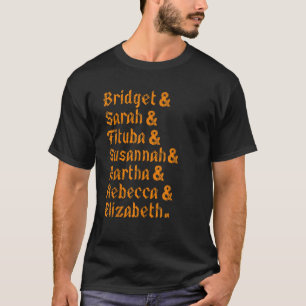 Salem Witch Trials Women 1692 Name Stack Halloween T-Shirt